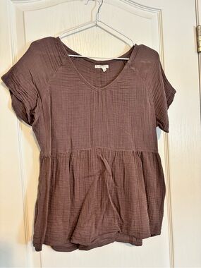 Maurices - Mauve V-Neck Babydoll Top